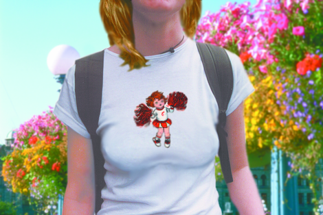 Students like this University of Colorado junior are excited to once again display their breasts, sporting form-fitting Urban Outfitter T-shirts in response to warm spring weather.